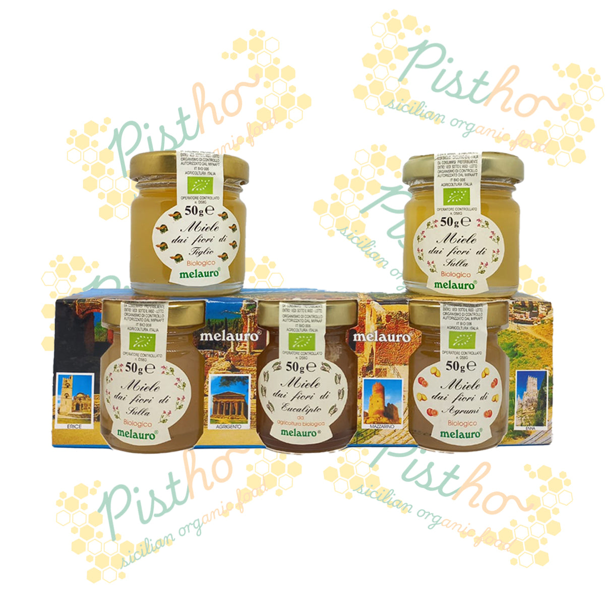 Tris siciliano di miele 3 vasetti 50g